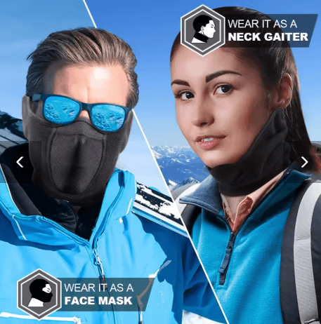Winter Windproof Fleece Face Mask Antifreeze Cycling and Skiing Head Cover with Ear Protection