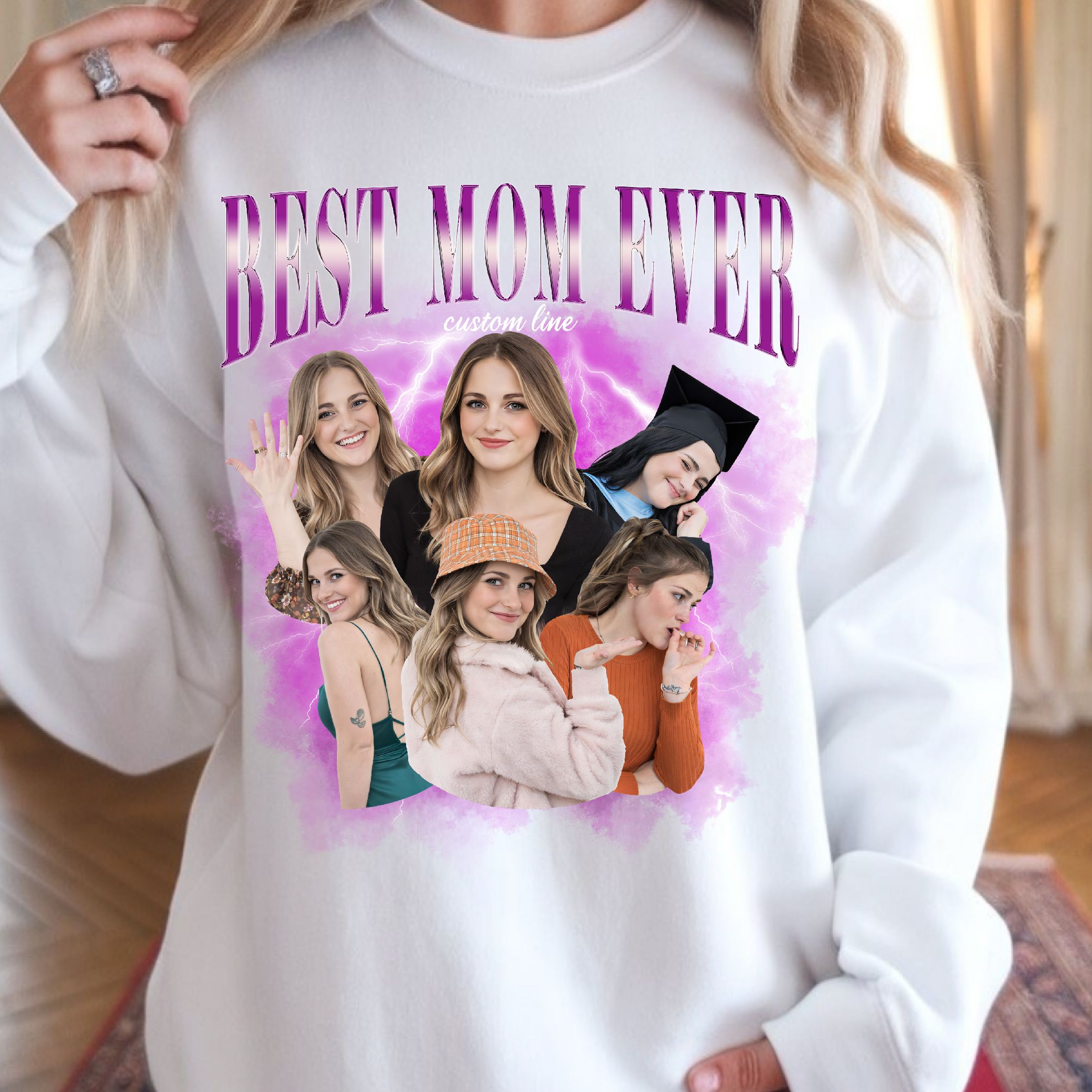 Custom Photo Mom Shirt, Best Mom Ever Shirt, Bootleg Rap Tee, Christmas Gift for Mom