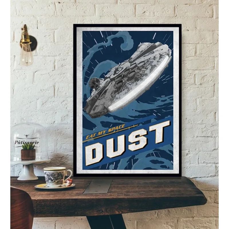 Galactic Retro Space Poster Tatooine Canvas Movie Wall Art