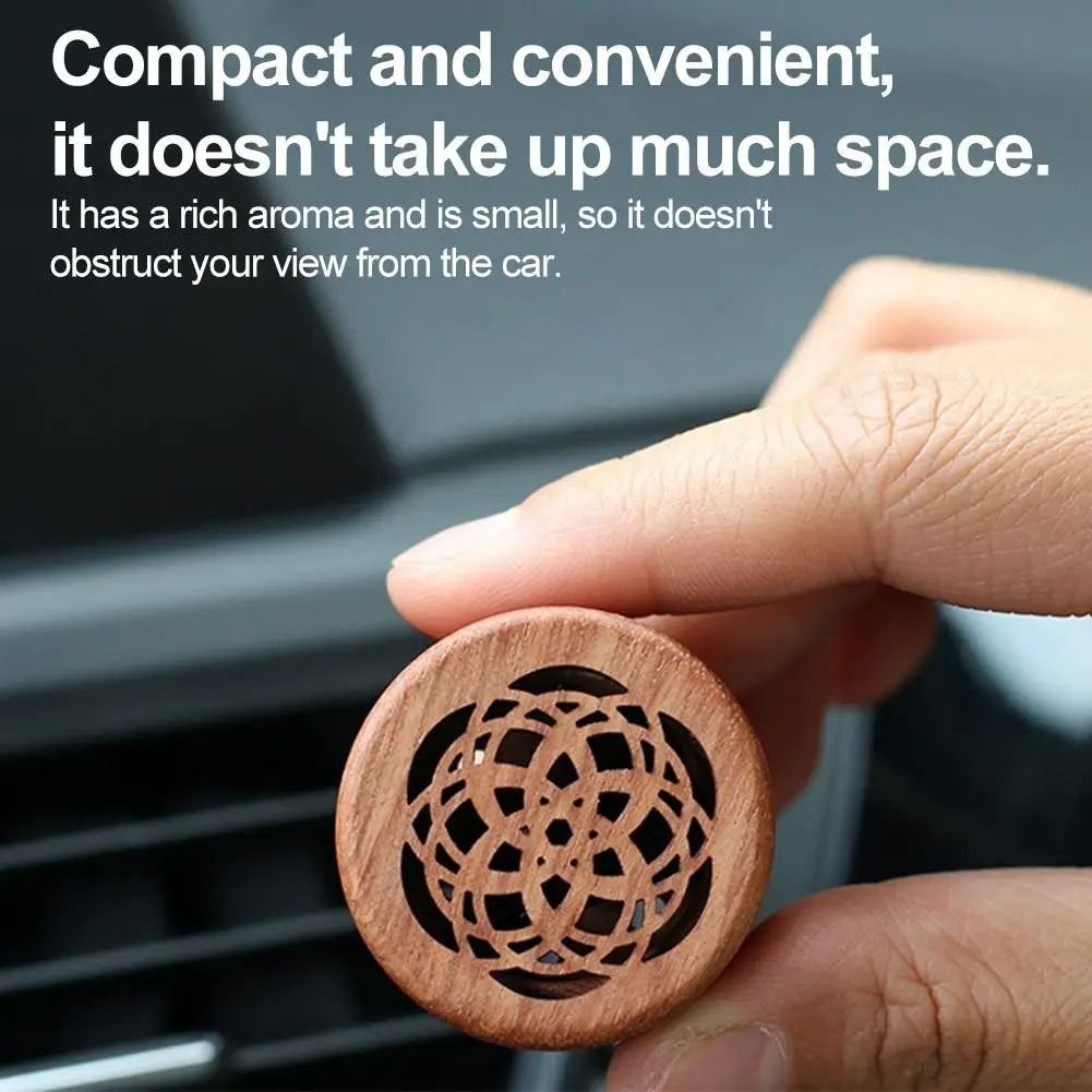 Hand-Carved Rosewood Essential Oil Car Diffuser & Aromatherapy Clip