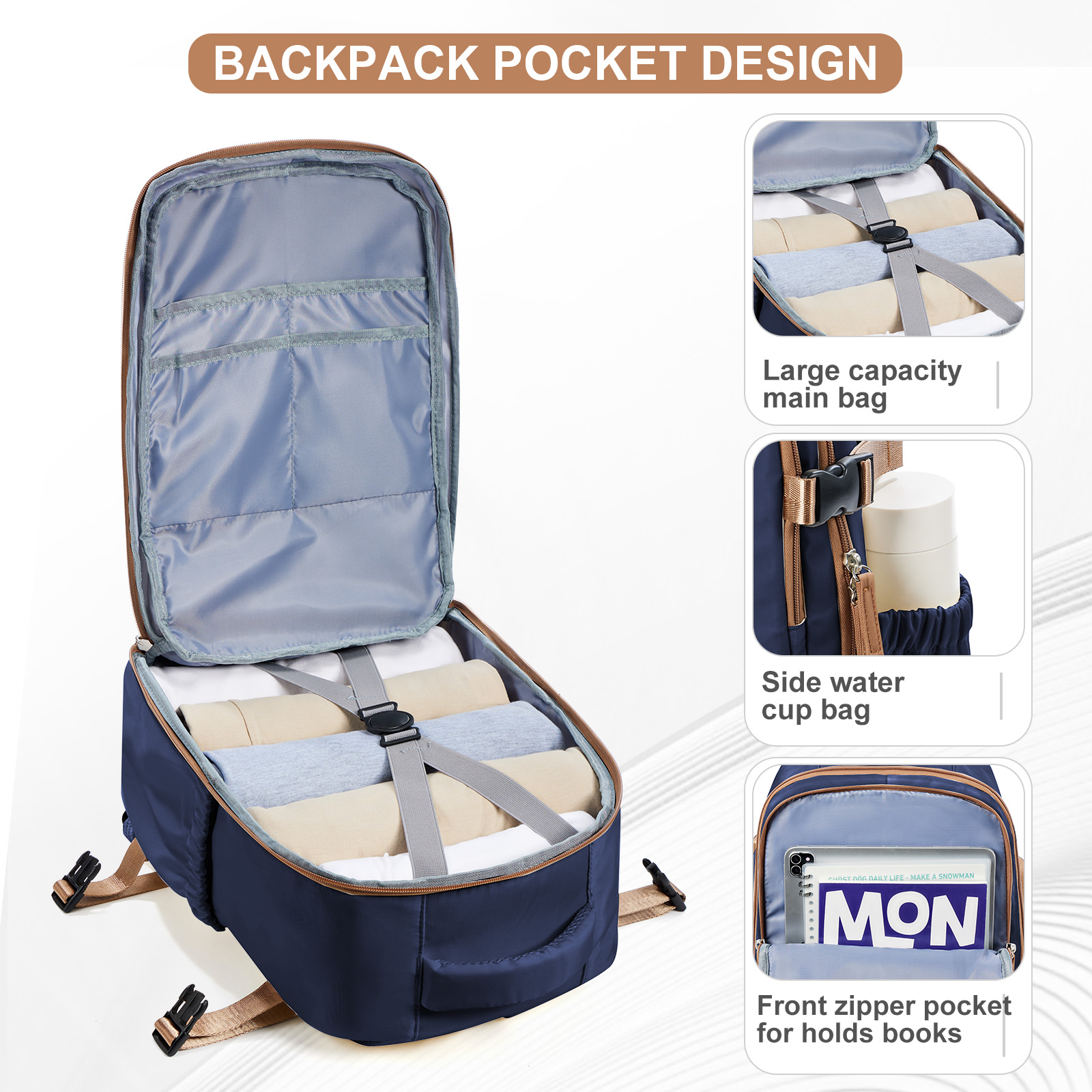 Men's Waterproof Business Backpack for Travel & Notebook, Spacious Cabin Bag for Ryanair, Stylish and Practical Gift