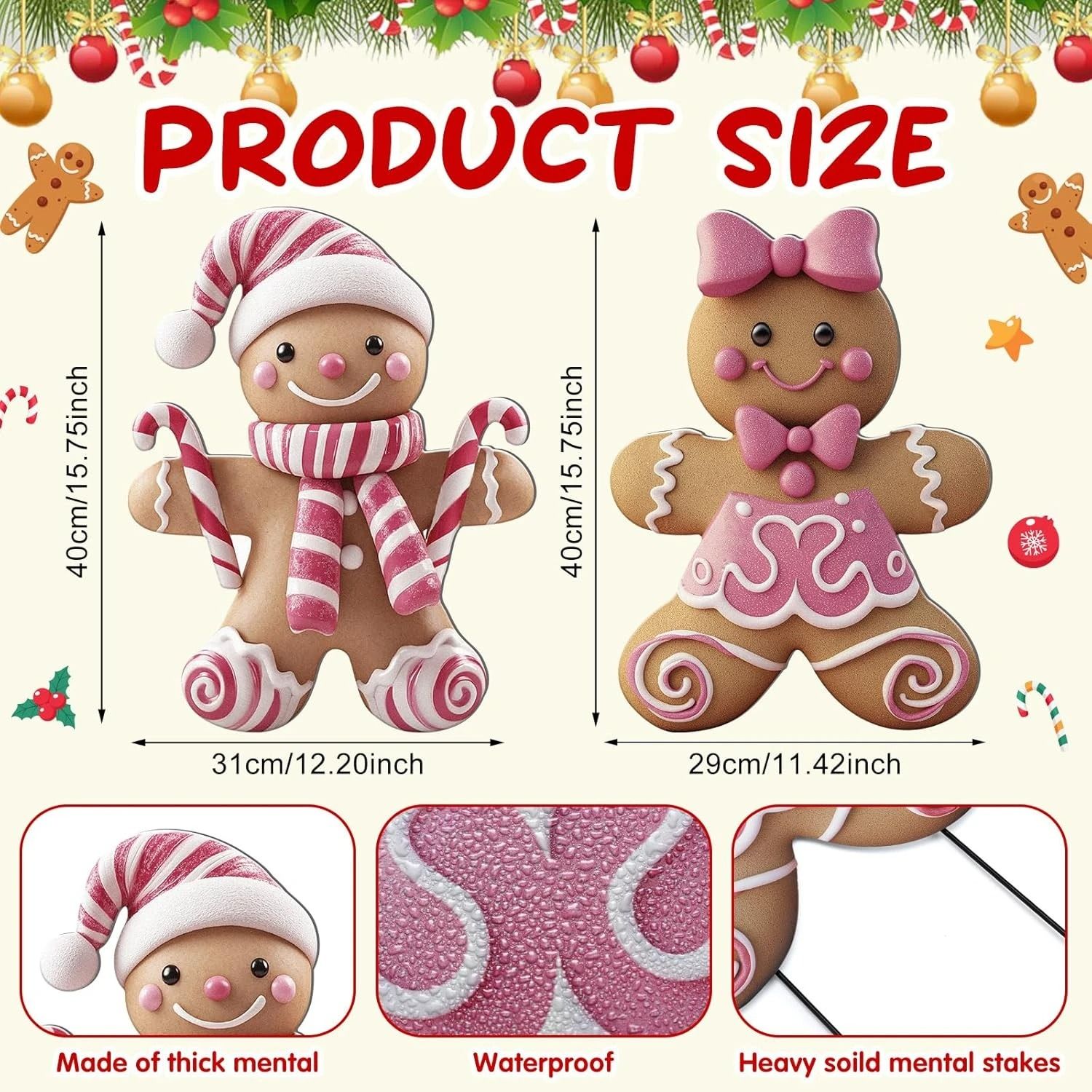 Create a magical holiday atmosphere with the Festive Christmas Boy and Girl Yard Stakes. These charming three dimensiona