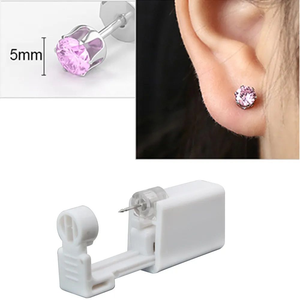 Disposable Sterile Ear Piercing Kit: Cartilage, Tragus, Helix Gun with No Pain - 1/2/4Pcs Piercer Tool & Stud Jewelry