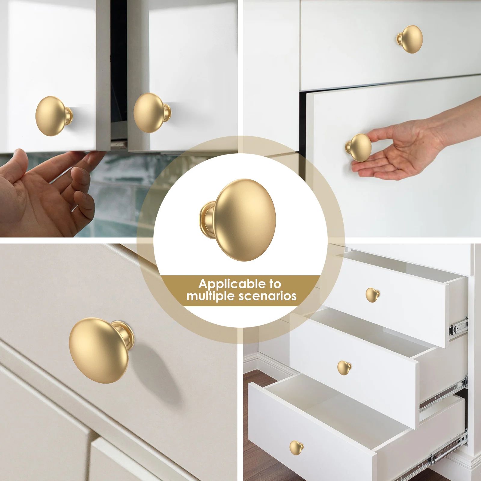 25 Piece Gold Drawer Knob Set Zinc Alloy Cabinet Handle Pulls