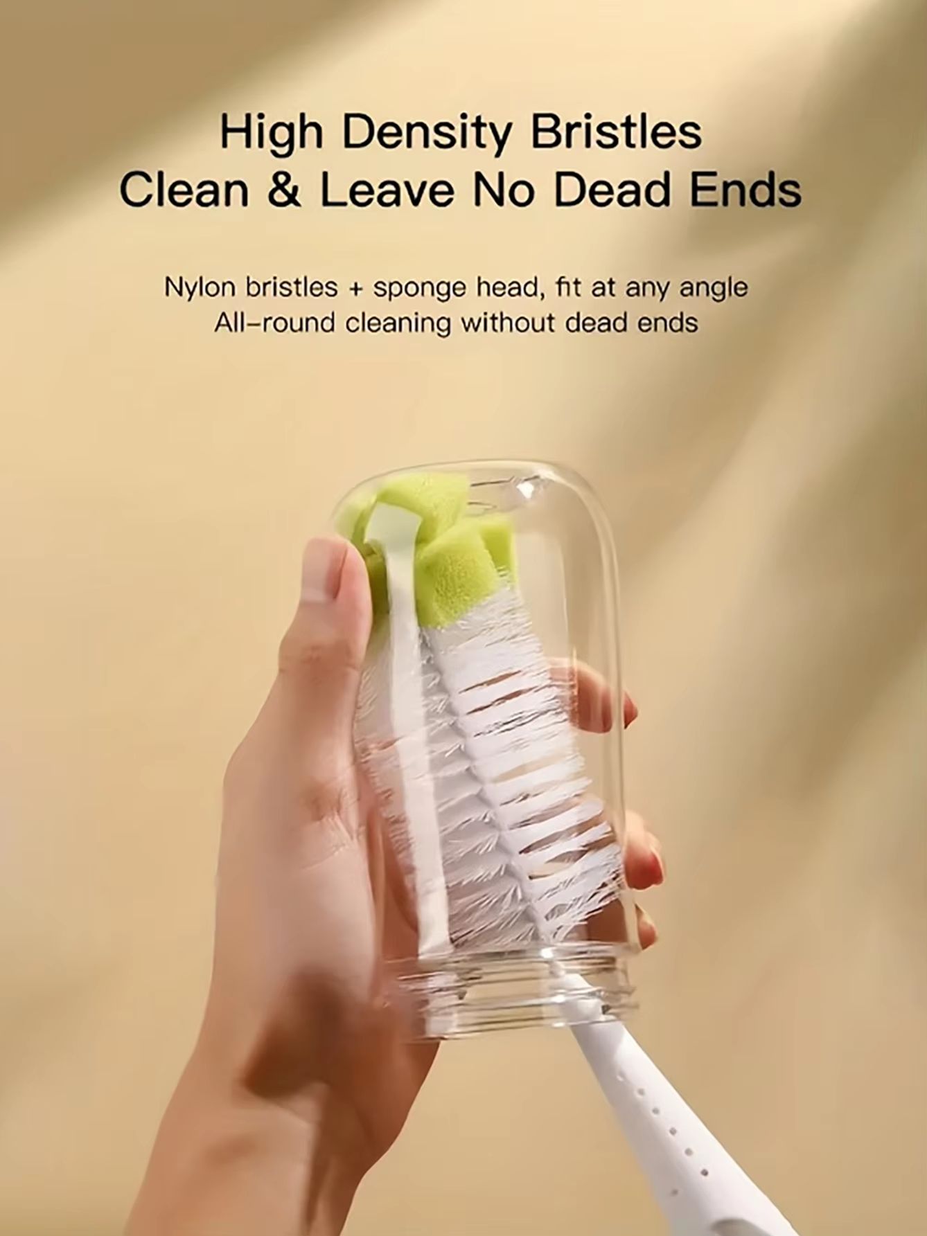 2-in-1 Milk Bottle Cleaning Brush with Nipple Brush & Suction Cup
