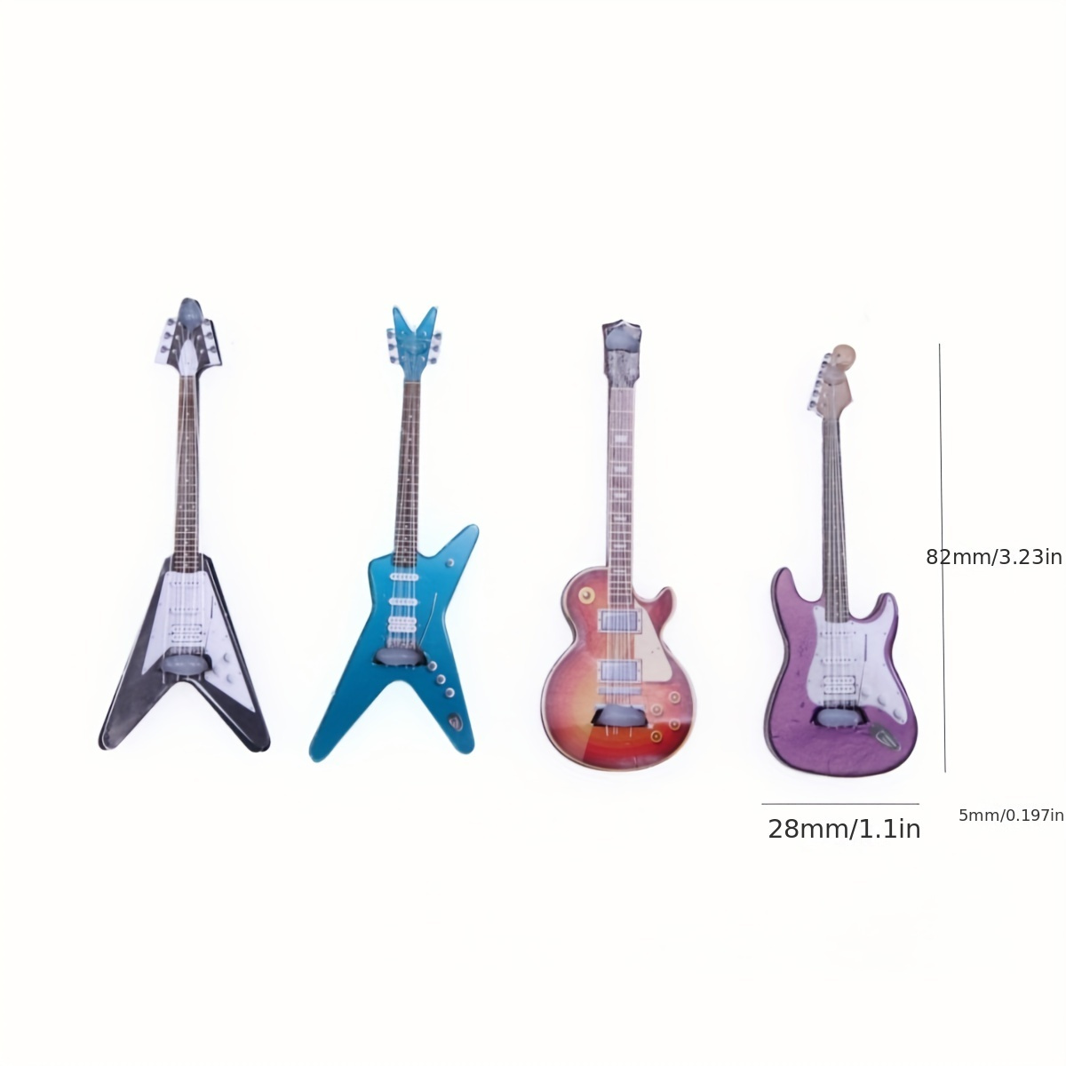 Mini Simulation Electric Guitar for Doll House, Popular Guitar Matching Miniature Scene Props