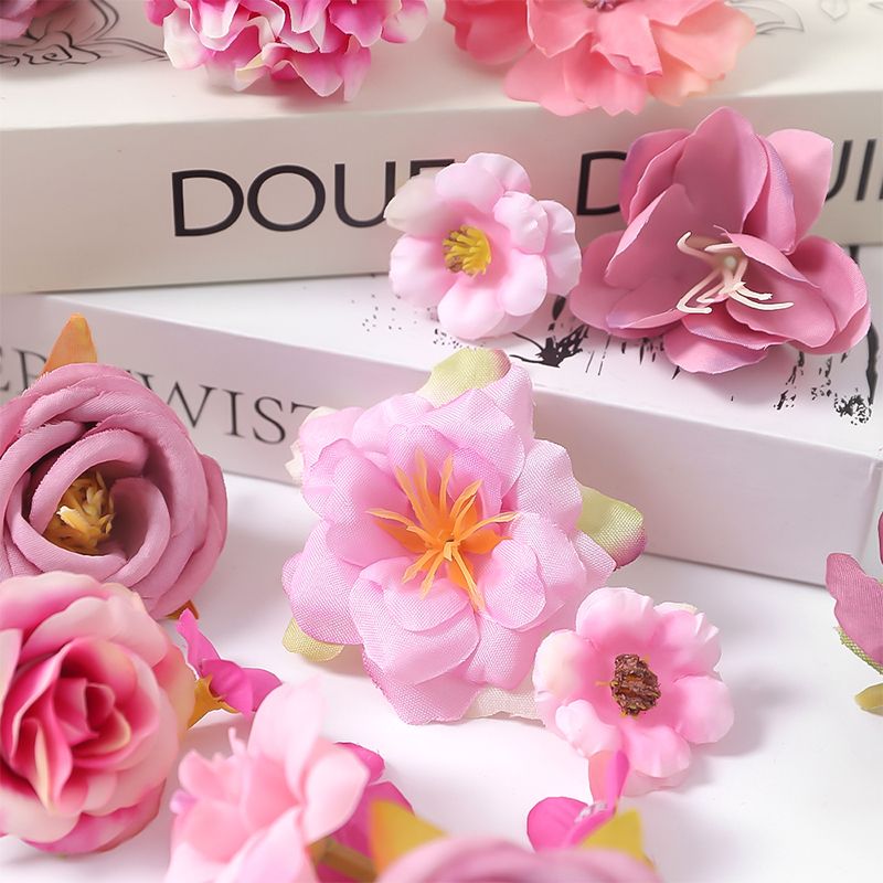 Artificial Rose Mixed Silk Flower Heads for Baby Shower Wedding Decor DIY Crafts