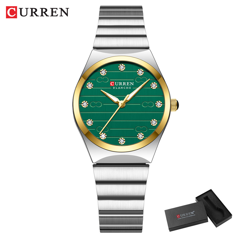 Women Luxury Stainless Steel Watch, Classic Round Dial Quartz, Stylish Business Wristwatches