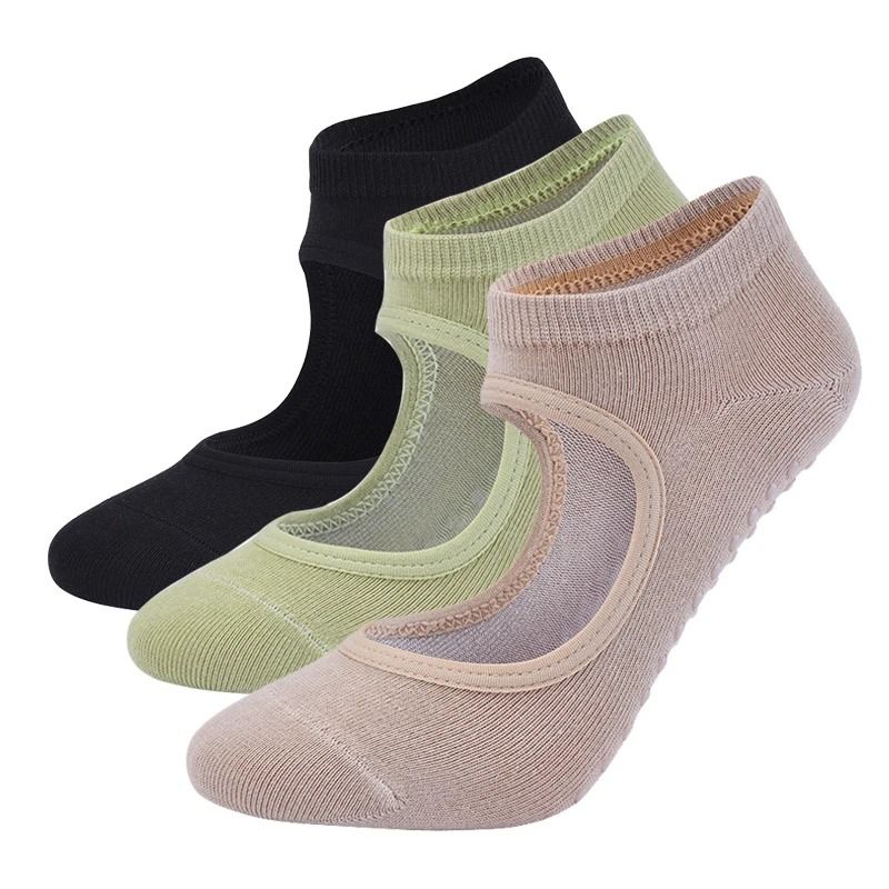 Customized Women Pilates Socks Anti Slip Breathable Backless Yoga Ballet Dance Sports Socks