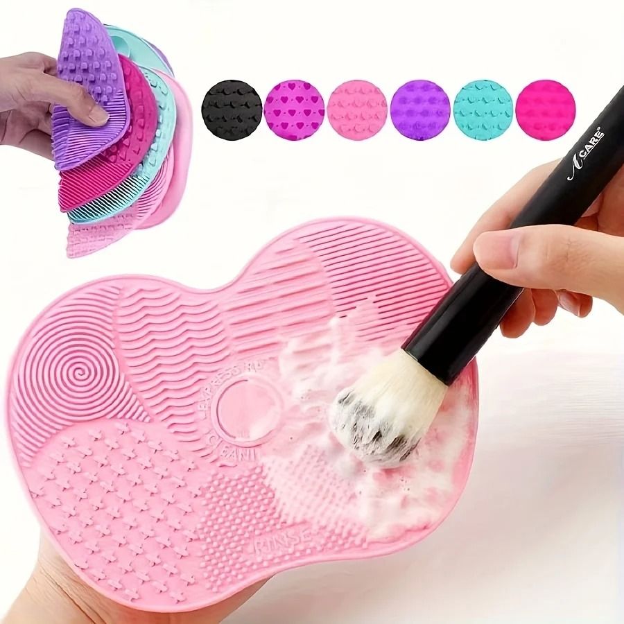 3pcs Silicone Apple-Shaped Makeup Brush Cleaner Pad
