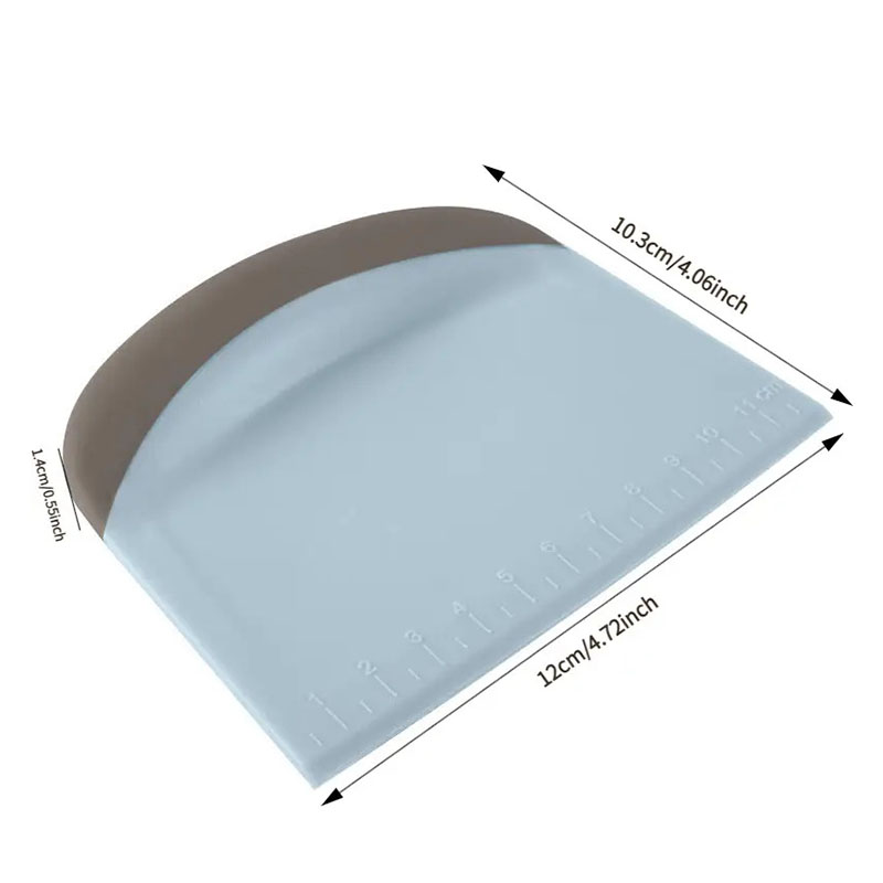 Dough Scraper Bowl Plastic Dough Cutter Baking Scraper, Multipurpose Food Scrapper with Soft Handle and Double Scale