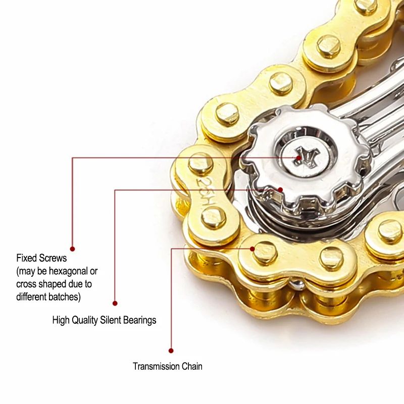 Metal Bike Chain Fidget Spinner Stress Relief Toy
