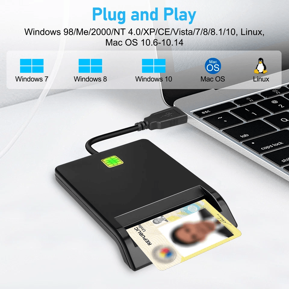 Smart Card Reader, DOD Military CAC ID Compatible with Windows & Mac OS
