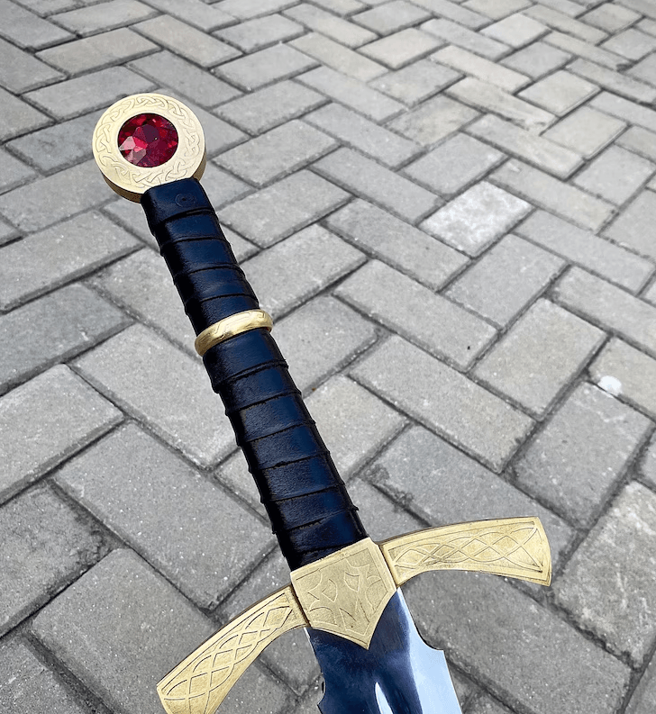 Throne of Glass Goldryn Sword | Medieval Royal Ruby Hilt Fantasy Sword