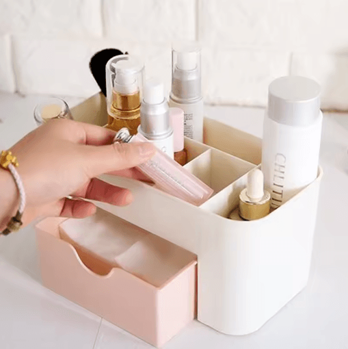 Multifunctional Nail and Cosmetic Storage Box Desktop Organizer for Beauty Accessories