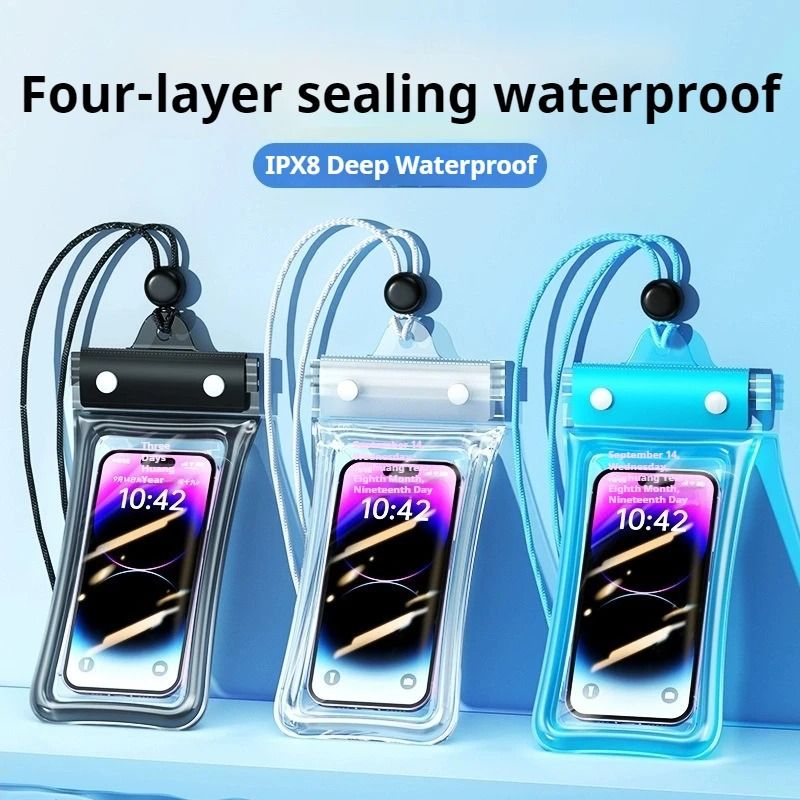 Outdoor Universal Mobile Phone Waterproof Pouch Drift Bag with Lanyard – Touchscreen Compatible and Sealed Clear Design