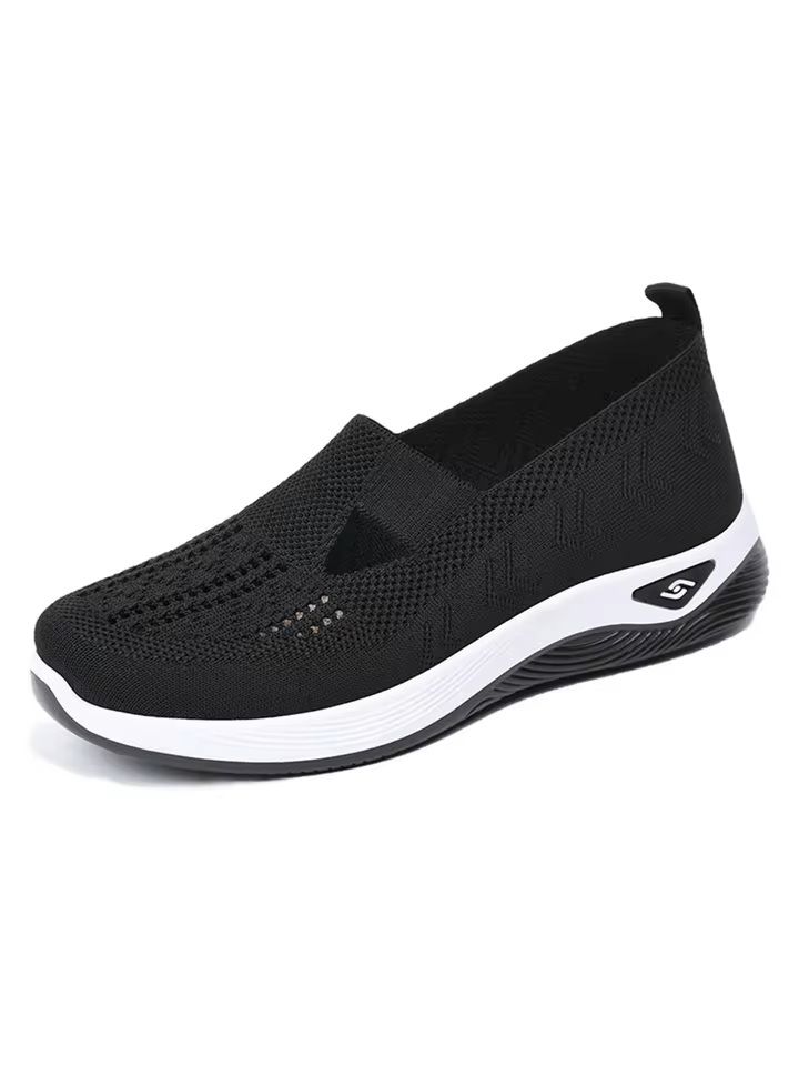 Womens Breathable Knit Sneakers Low Top Casual Shoes