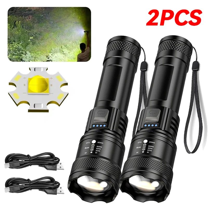PowerBeam 2000LM Tactical Flashlight – Rechargeable LED Flashlight with Zoom & Display