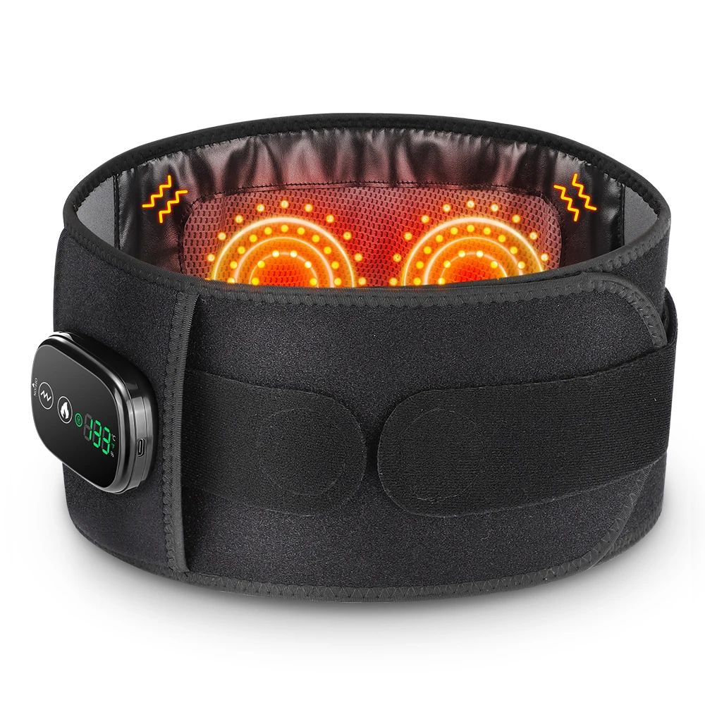 Advanced Red Light Therapy Heating Vibration Massage Belt – Lumbar Support & Hot Compress Back Relief