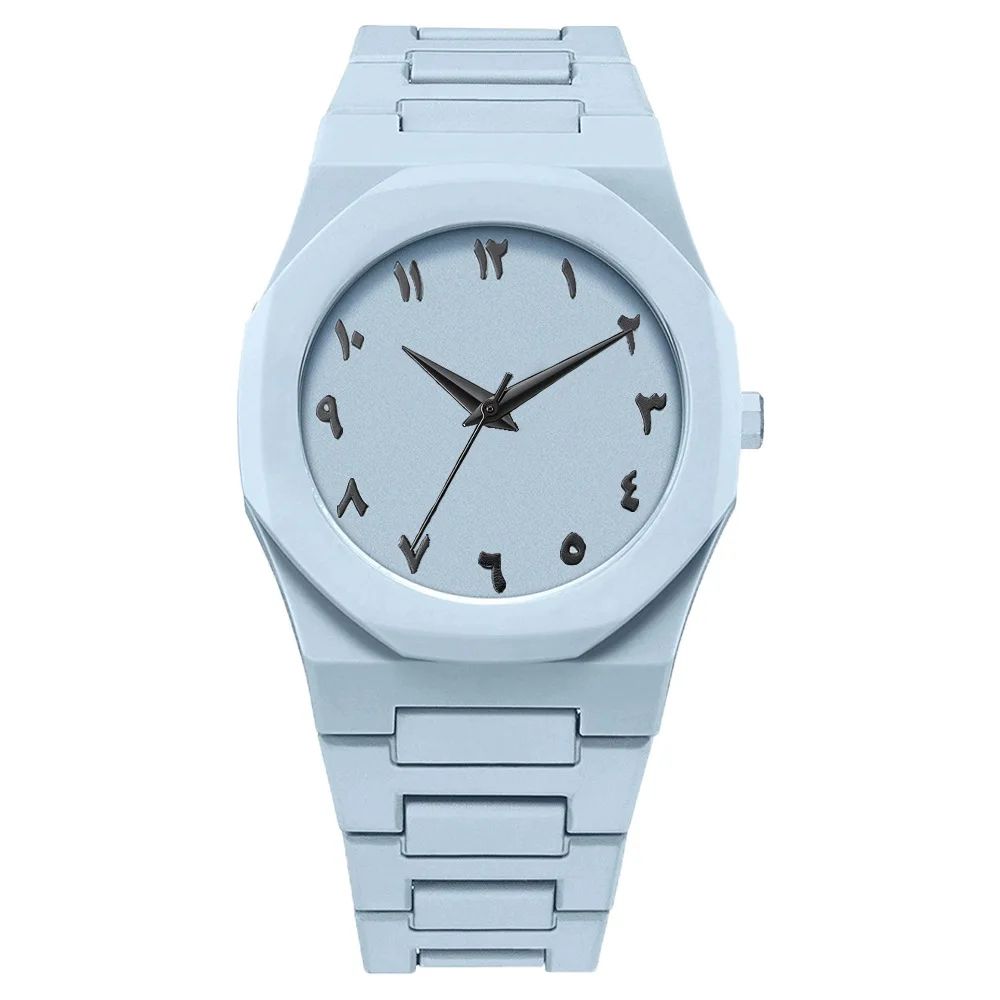 Men's Black Quartz Watch with Arabic Numerals Minimalist Casual Wristwatch with Drip Oil Strap