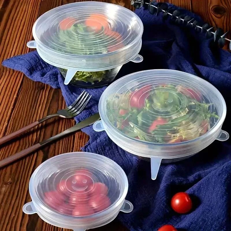Reusable Silicone Stretch Lids – 6 Piece Airtight Bowl Covers Set