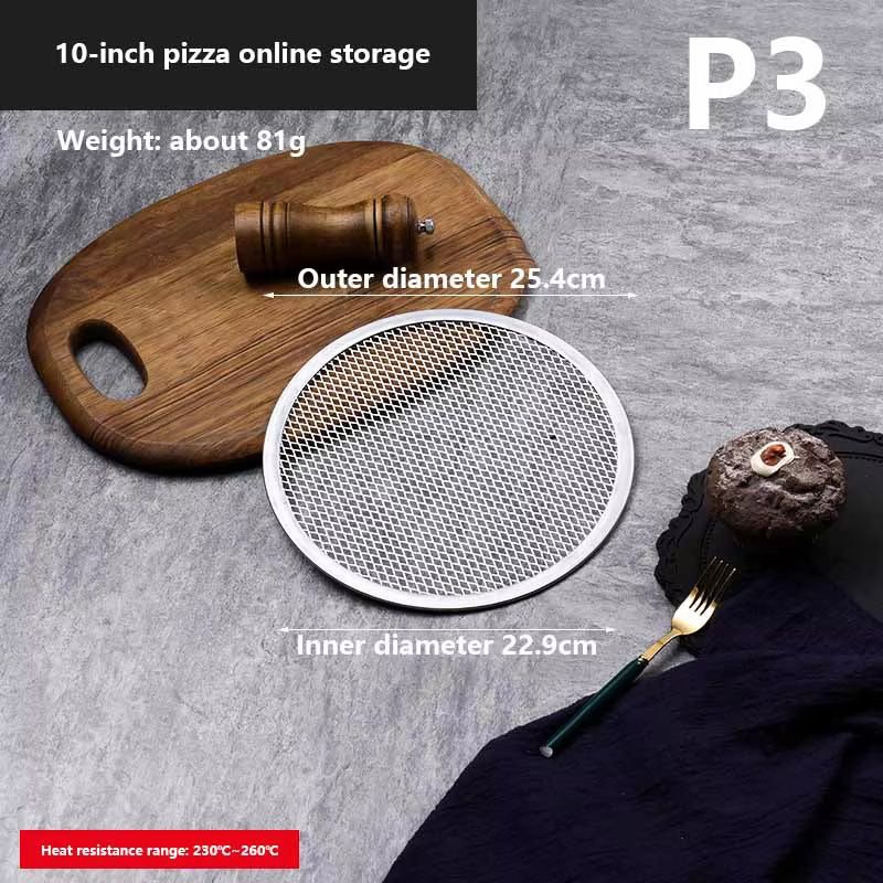 BBQ Grill Netting Toast Bread Baking Tray 8-13 Inches Multi-functional Nonstick Pizza Pan and Barbecue Plate
