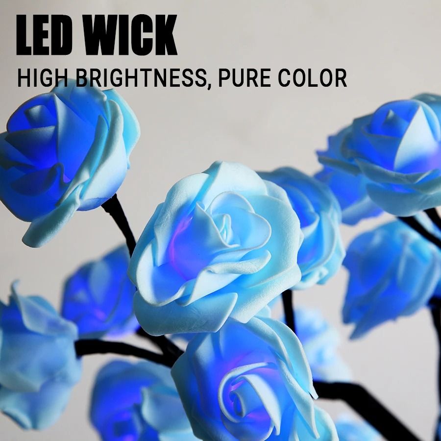 24 LED Rose Tree Lamp USB Fairy Flower Night Light