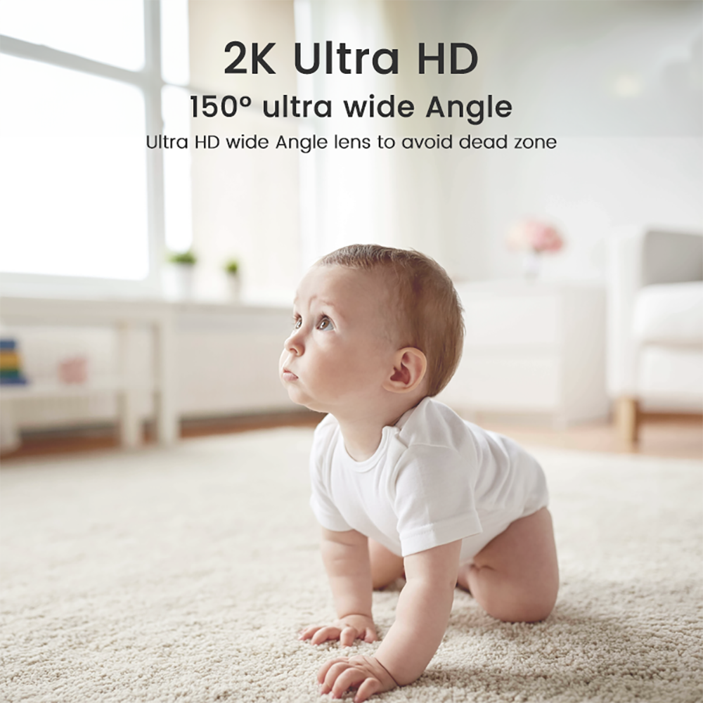 WiFi baby monitor with security camera, full night vision baby camera & smart crying