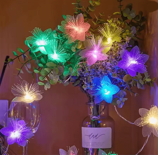 Fiber Optic LED Flower Fairy Light Garland