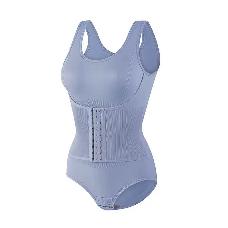 Zipper Waist Trainer Bodysuit – Tummy Control Shapewear with Belt