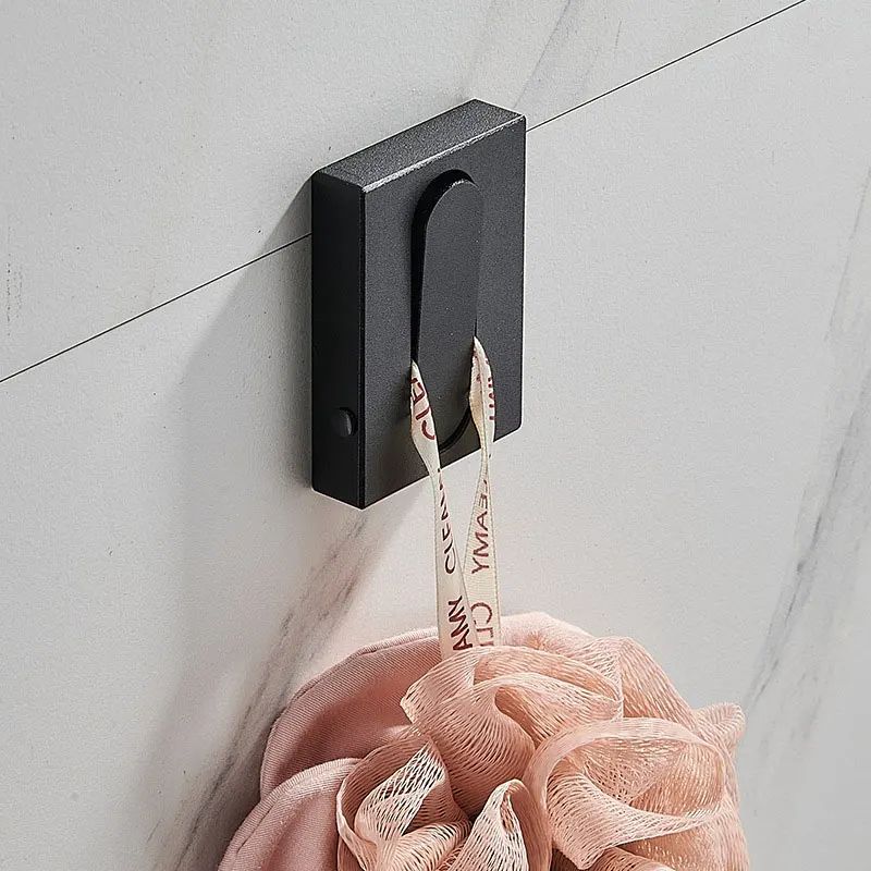FlexHide Invisible Folding Wall Hooks – Space Aluminum Self-Closing Coat & Towel Hanger