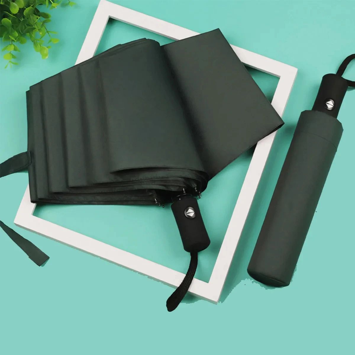 8-Rib Automatic Folding Umbrella with UV Protection – Compact Windproof Travel Rain & Sun Umbrella Lightweight Durable