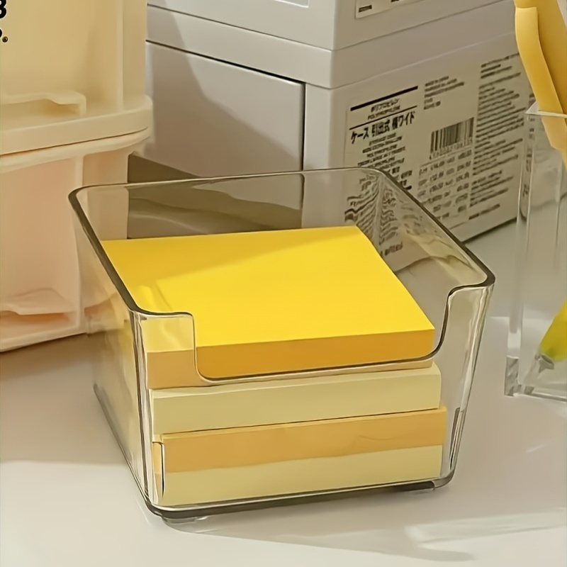 Acrylic Memo Stand Organizer, Clear Sticky Note Holder for Desktop Storage