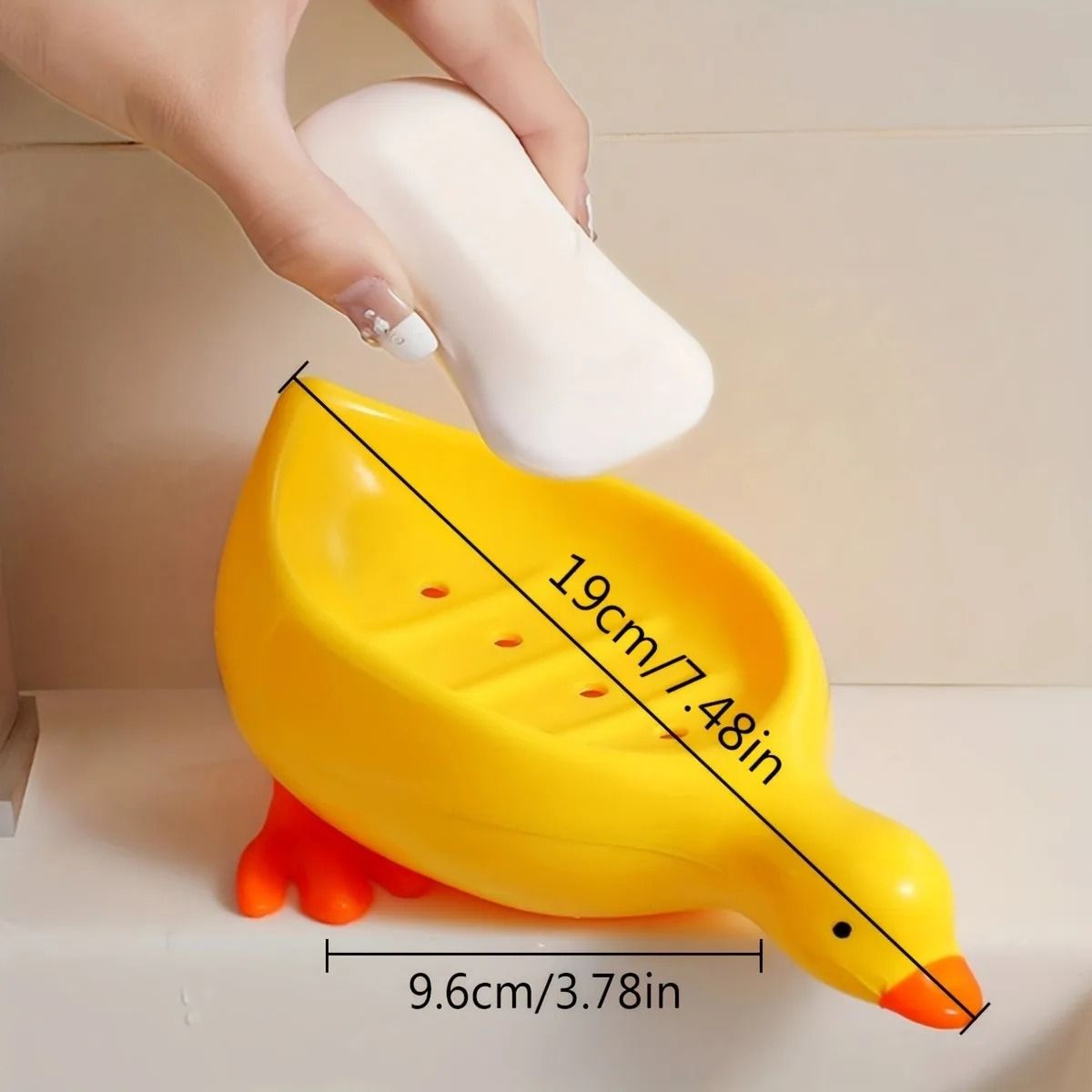 Cute Duck Shaped Soap Dish Self Draining Bathroom Holder