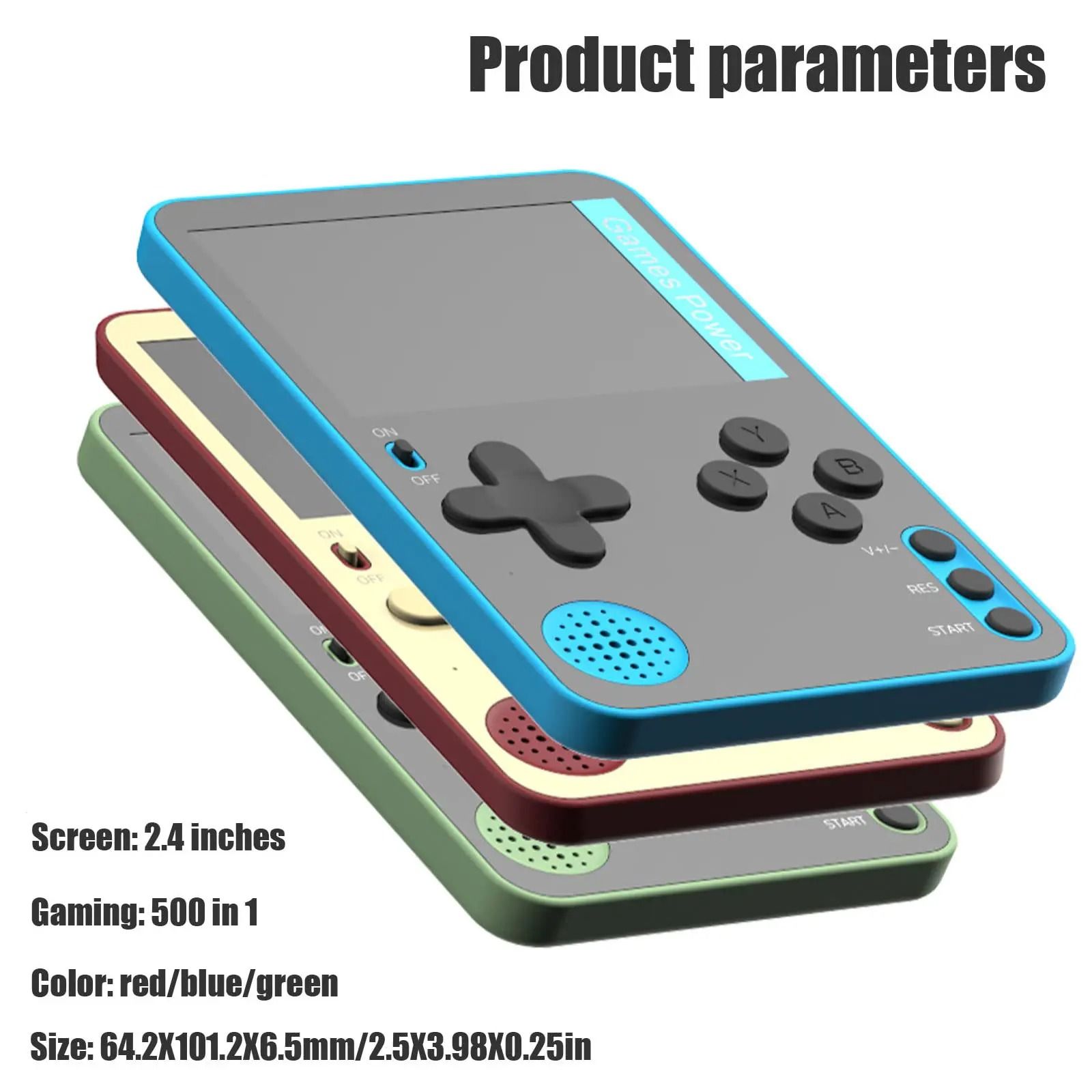 Retro Handheld Game Console with 500 Classic Games LCD Rechargeable