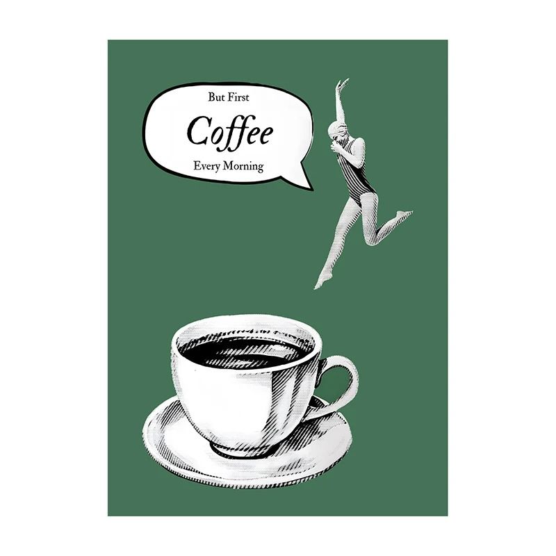 Surreal Coffee Diver Canvas Poster | Trendy Kitchen Gallery Wall Art