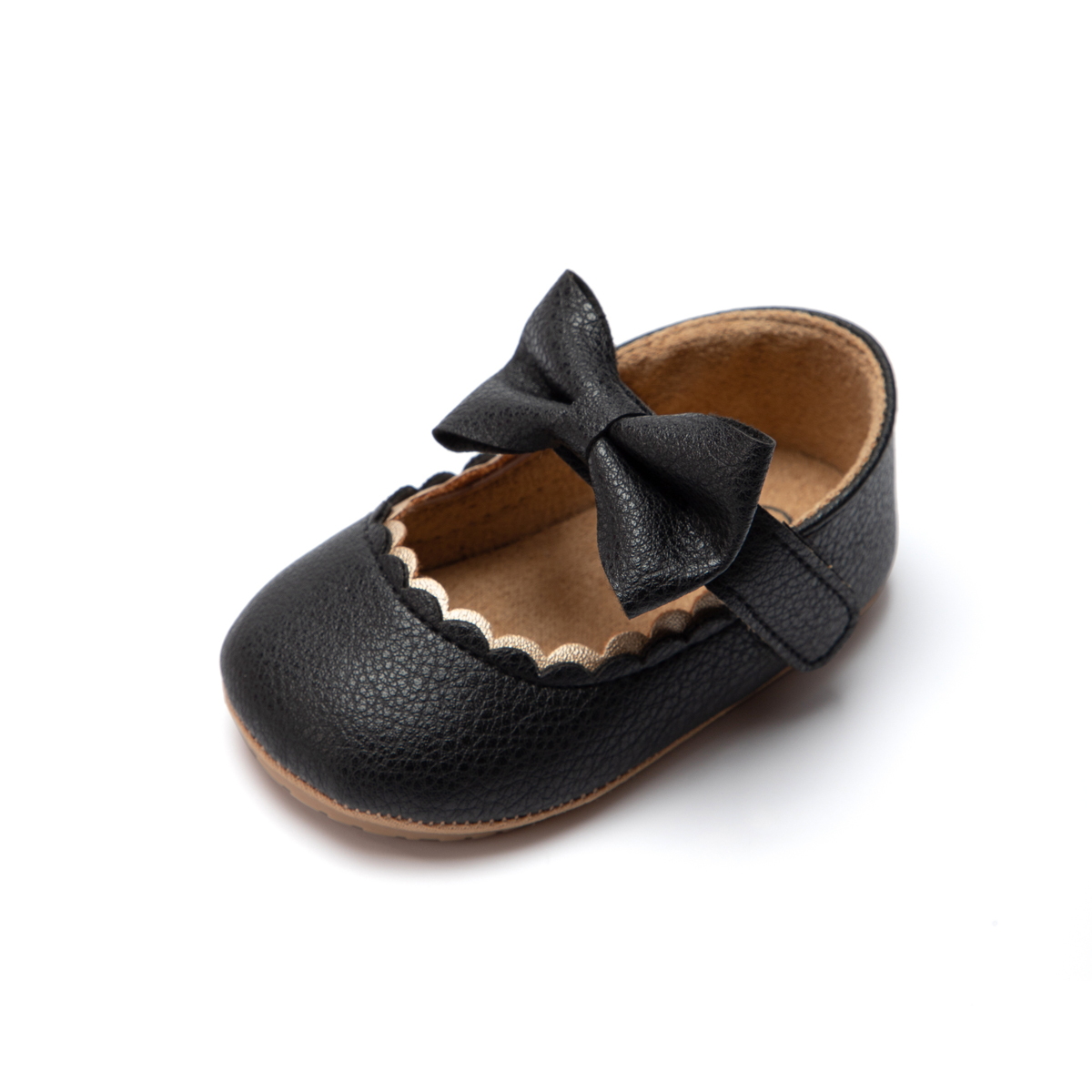 Infant Toddler Mary Janes, Baby Casual Shoes with Bowknot, Non-slip Rubber Soft-Sole PU First Walker Shoes