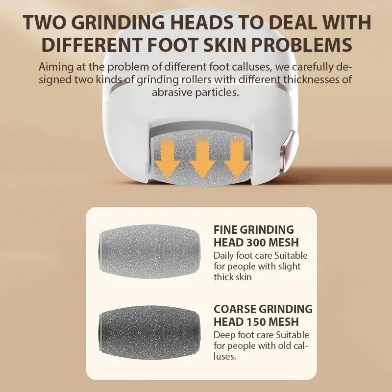 Rechargeable Electric Foot Grinder Dead Skin Remover and Callus Scrubber