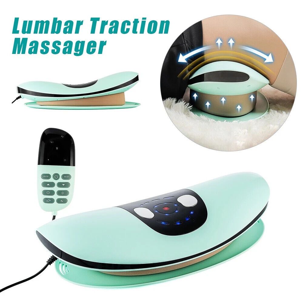 Electric Lumbar Traction Massager – Inflatable Back Stretcher with Heat and Adjustable Intensity