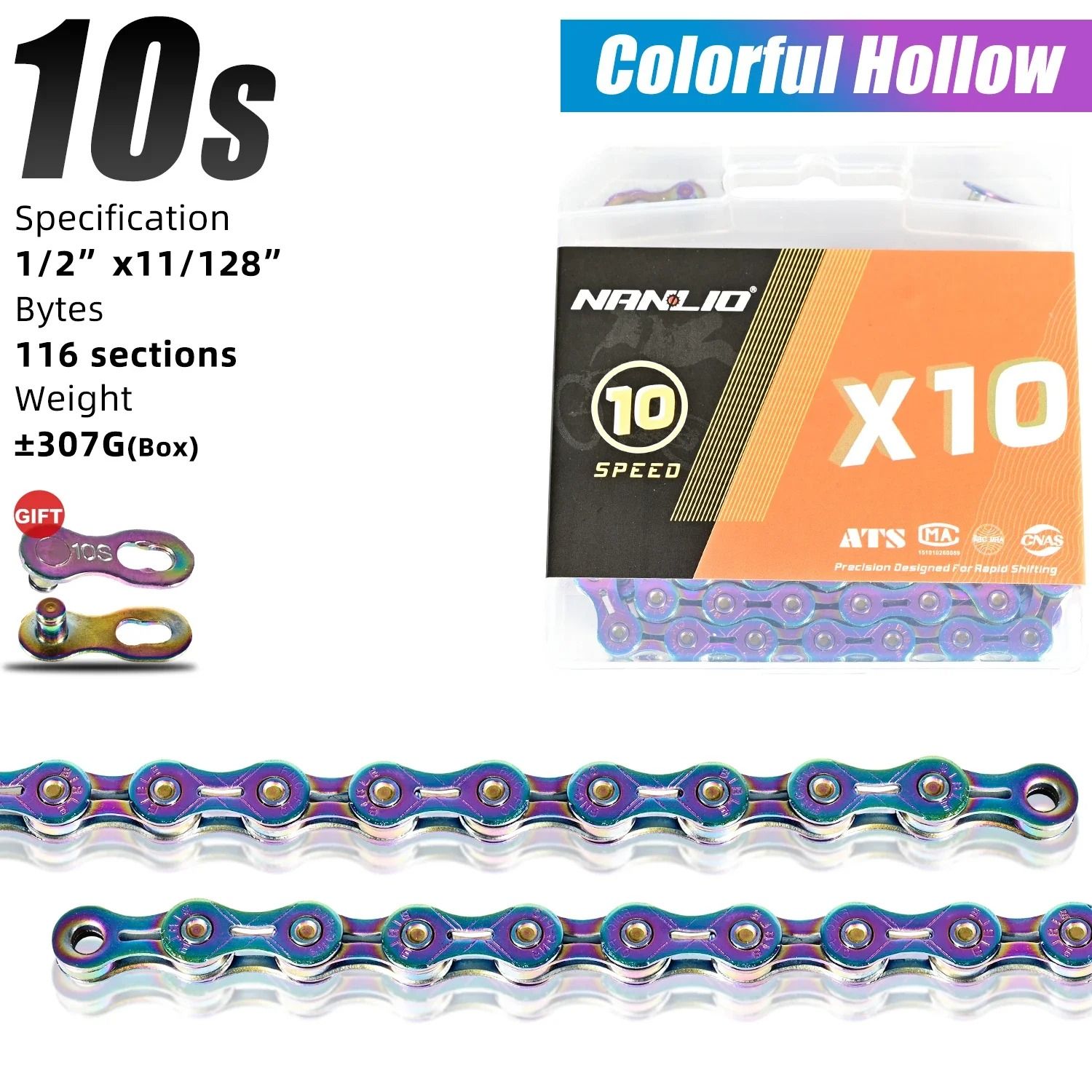 Nanlio Bike Chain X8 X9 X10 X11 X12 Variable Speed 116L 126L