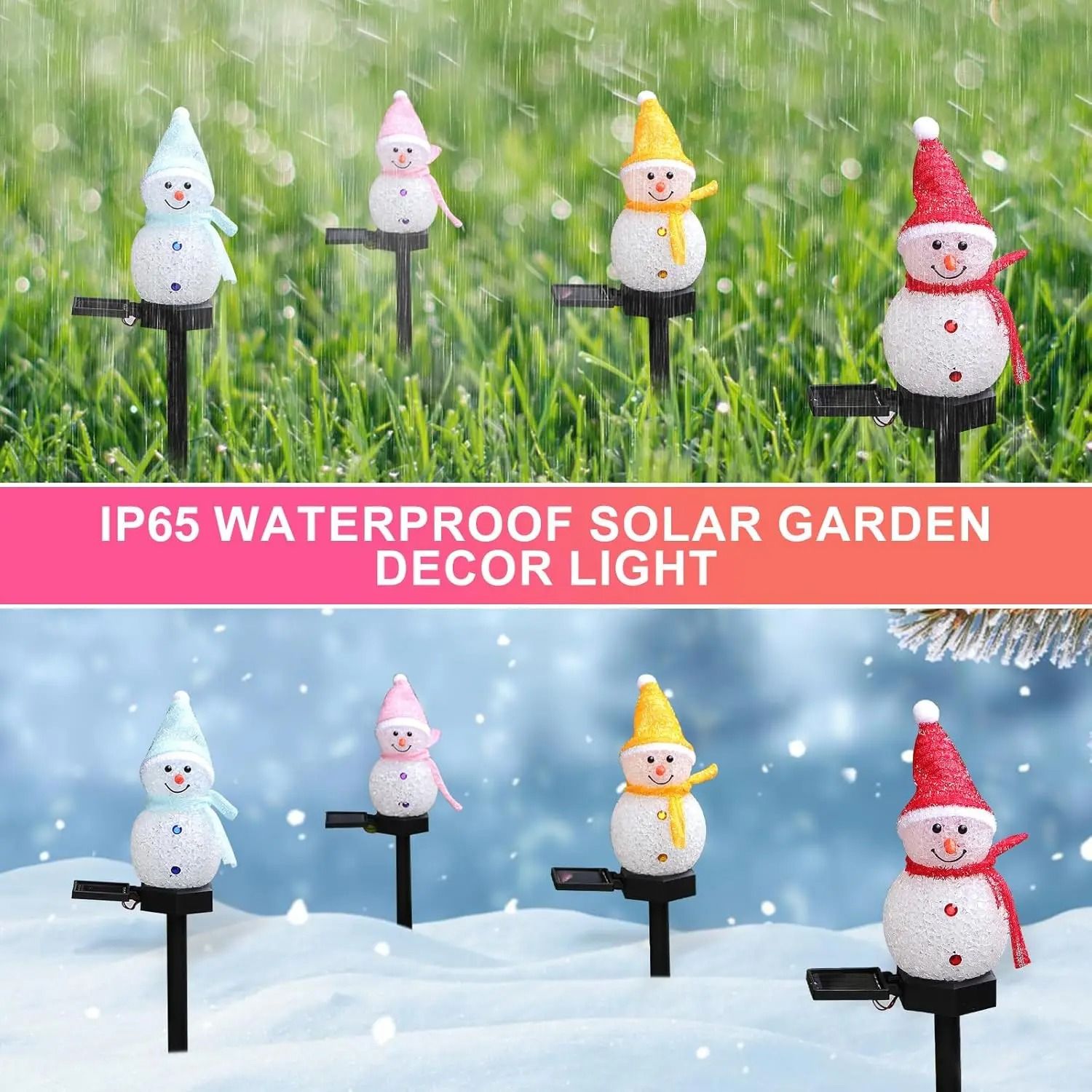 Christmas Snowman Solar Pathway Lights