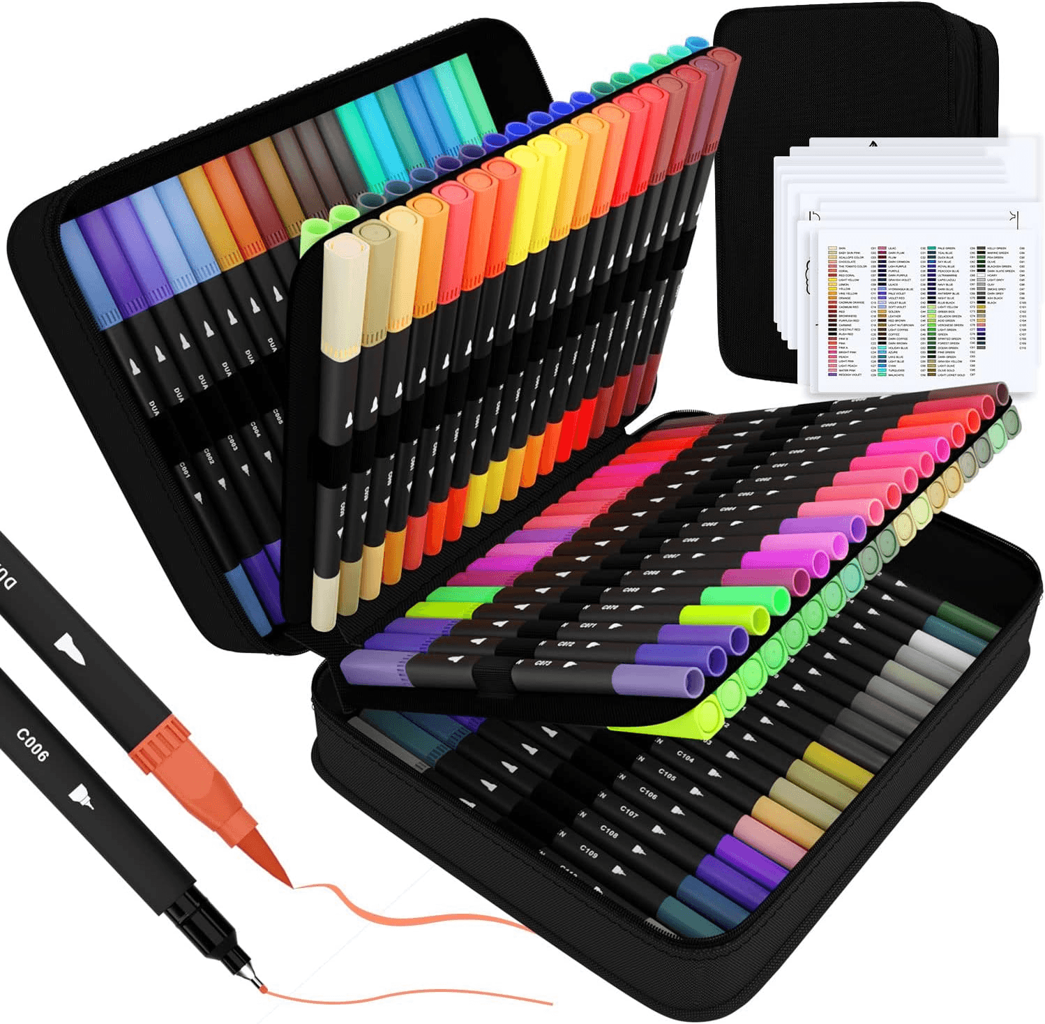 Dual Tip Brush Pens for Smooth Coloring, Lettering, and Clean Detail Lines