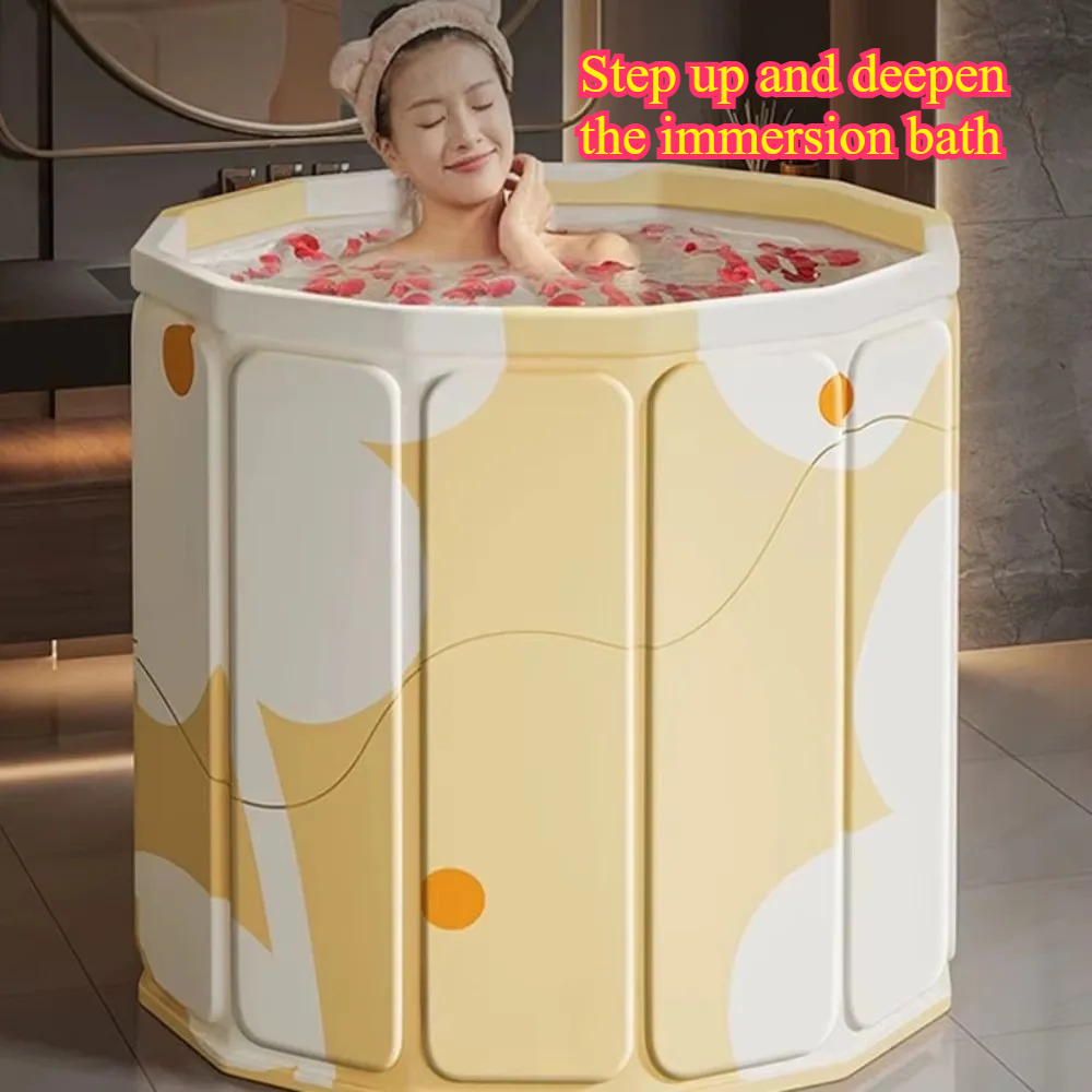 Portable Folding Bathtub Simple Bathtub Long-lasting Durable Thick Adult Bathtub with Temperature Control Lock