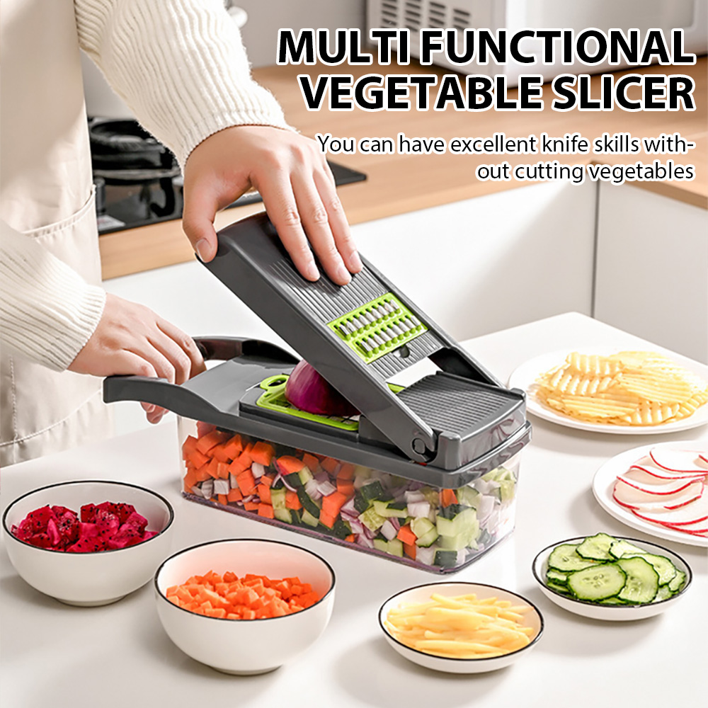 Multifunctional Vegetable Chopper, Handle Food Grater, Egg Liquid Separator, Peeler, Vegetable Slicer, Dicer Kitchen