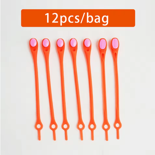 Stretch Silicone No Tie Shoelaces Elastic Laces for Sneakers 12 pcs Set