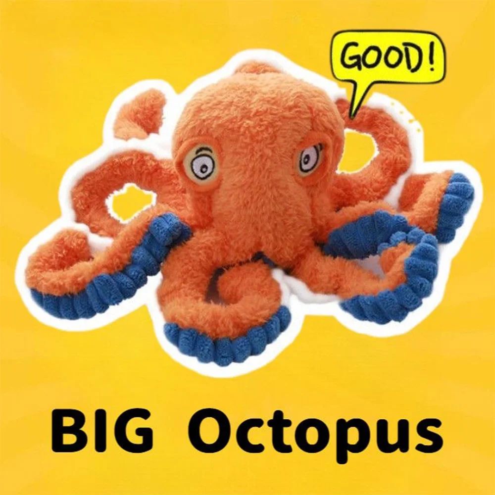OctoTough Squeak Buddy – Indestructible Dog Toy Plush Octopus with Squeaker