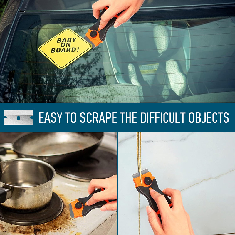Non Scratch Auto Glass Cleaning Scraper for Car Windows Stickers Metal Plastic Blades Oven Hob Scraper Tool