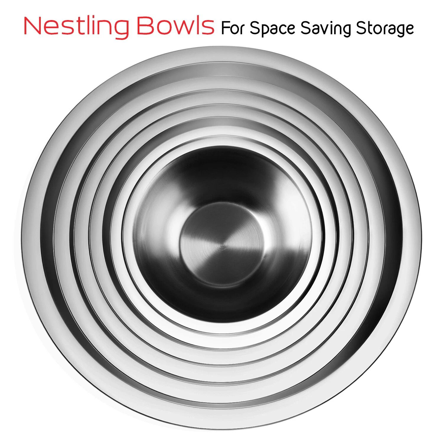 Stainless Steel Mixing Bowls Set with Measuring Cups and Spoons Nesting Kitchen Prep Bowl Set
