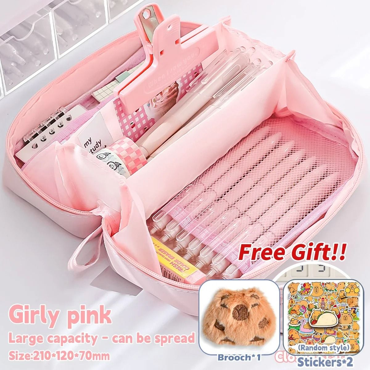 INS Style Pencil Case Kawaii Large Capacity Student Stationery Organizer Korean Pencil Bag