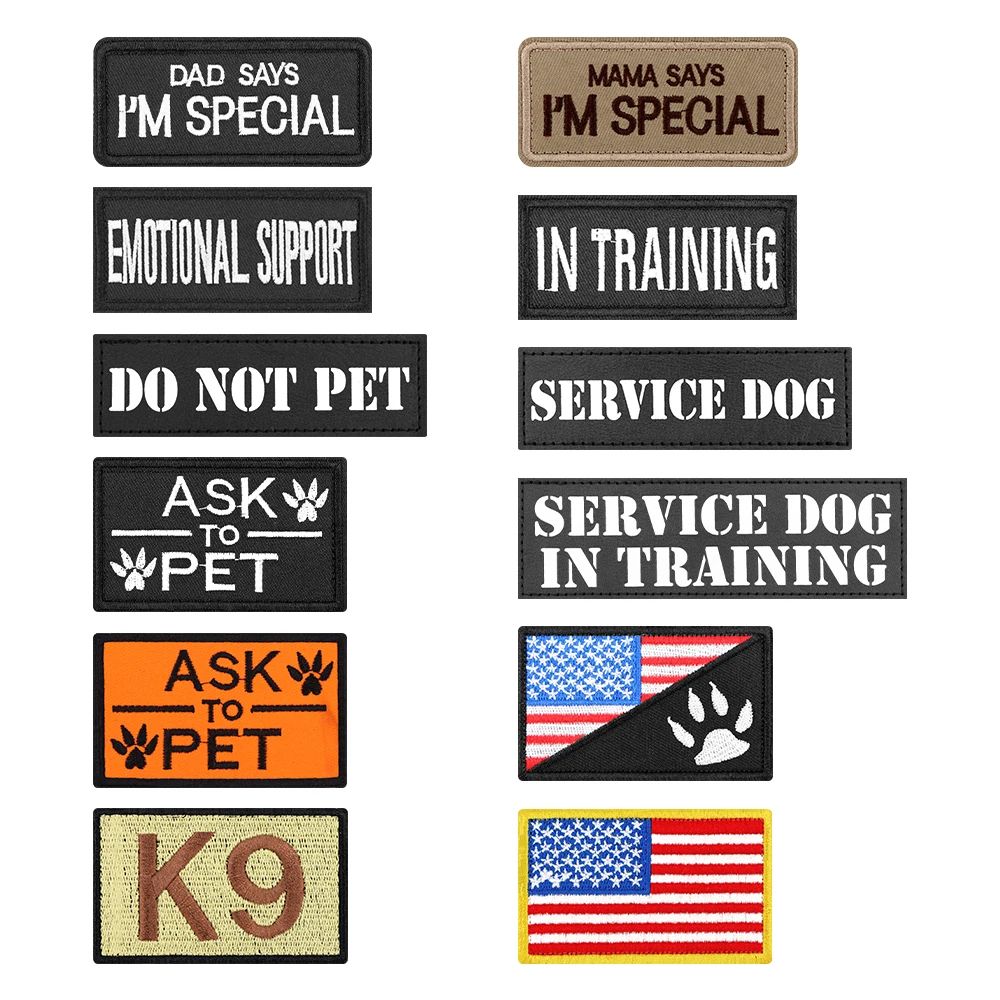 12 pcs Tactical Dog Patch Set Bundle